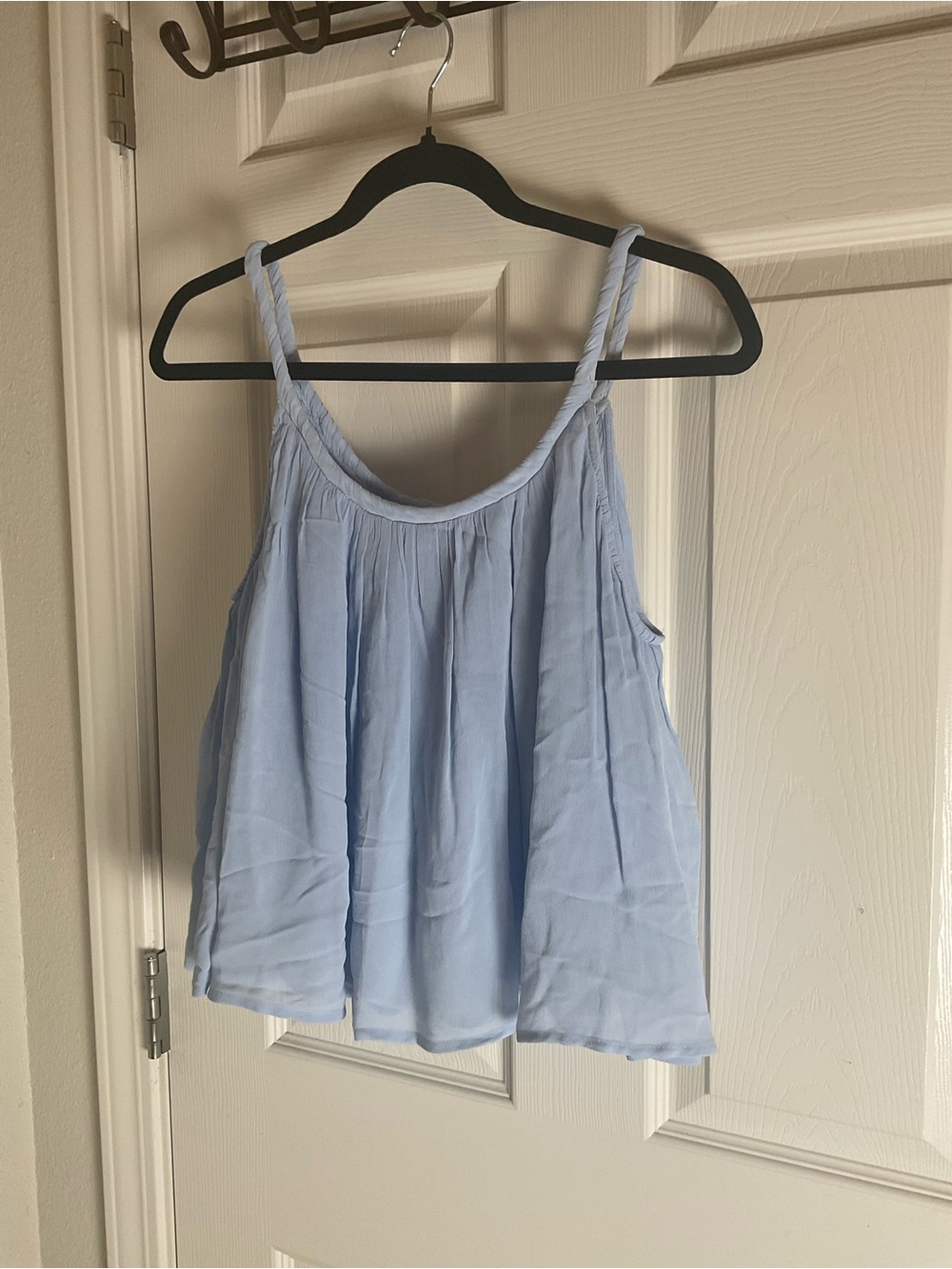 LOFT Light Blue Braided Strap Flowy Tank Woman’s Top Size M - Picture 2 of 9